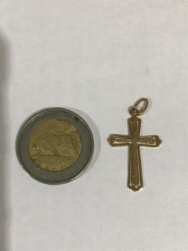 Solid 9ct Gold Cross, Marked 9k