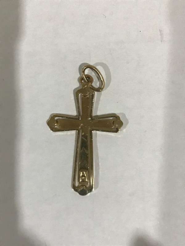 Solid 9ct Gold Cross, Marked 9k