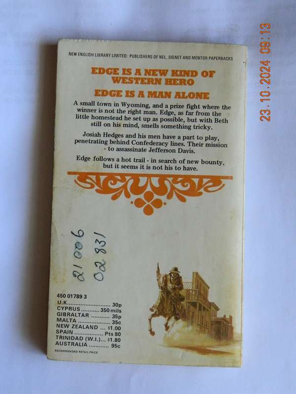WESTERNS -  EDGE -  GEORGE G. GILMAN -  NO. 12  -  BIGGEST BOUNTY