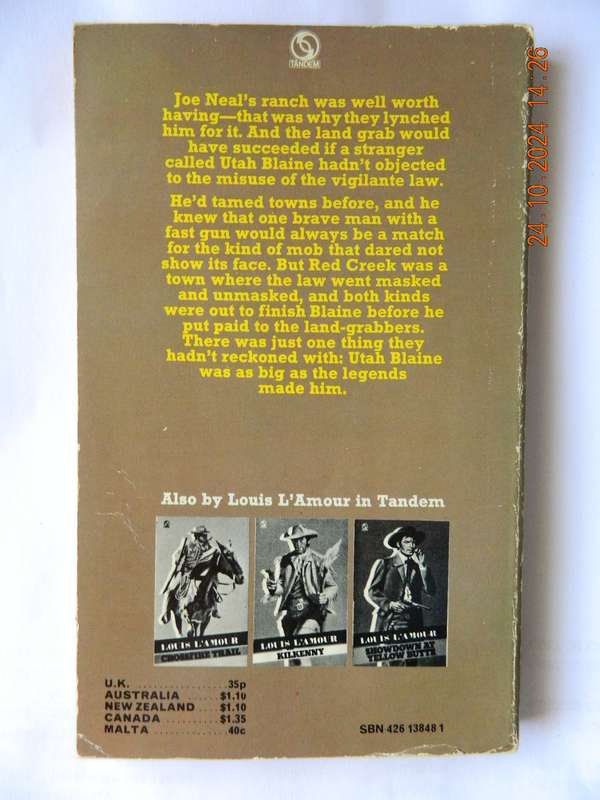WESTERNS -  LOUIS L'AMOUR -  UTAH BLAINE
