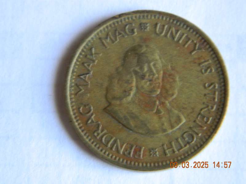 REPUBLIC OF SOUTH AFRICA.     1/2  CENT COIN  -  1961