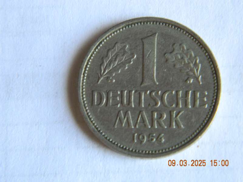 BUNDESREPUBLIK  DEUTSCHLAND  -    1  DEUTSCHE MARK   -  1954