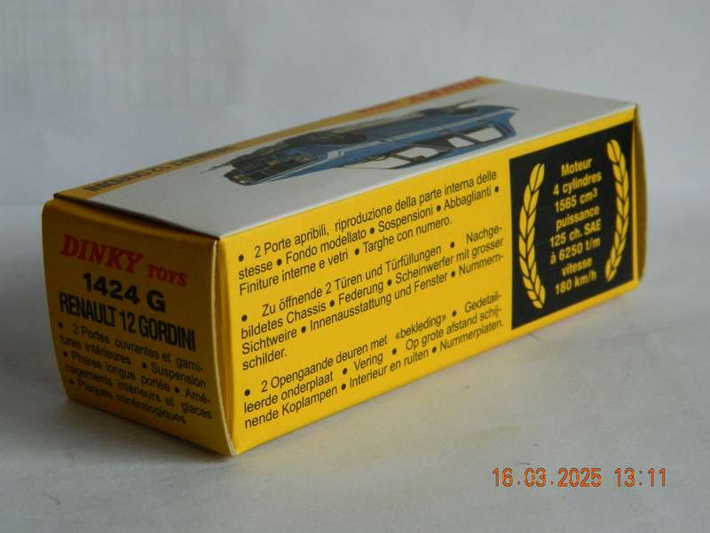 DEAGOSTINI - DINKY TOYS  -  1424 G  -  RENAULT 12 GORDINI