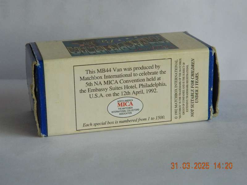 MATCHBOX  -  MB44  -  1921  MODEL 'T' FORD VAN  -  VERY SPECIAL EDITION