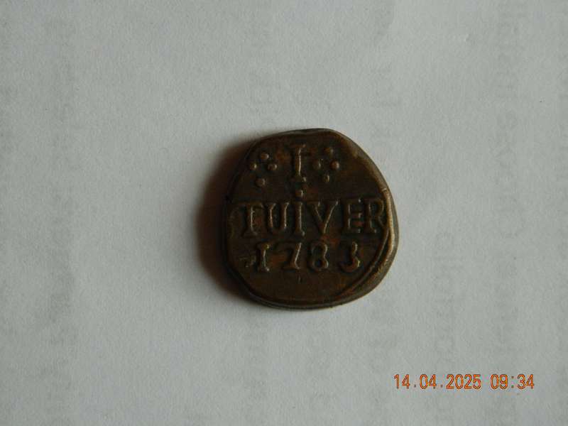 UNION OF SOUTH AFRICA.     -   1 TUIVER COIN  -  1783  -  JAN VAN RIEBEECK REPLICA