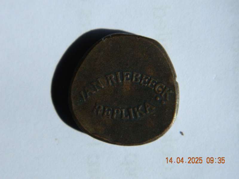 UNION OF SOUTH AFRICA.     -   1 TUIVER COIN  -  1783  -  JAN VAN RIEBEECK REPLICA