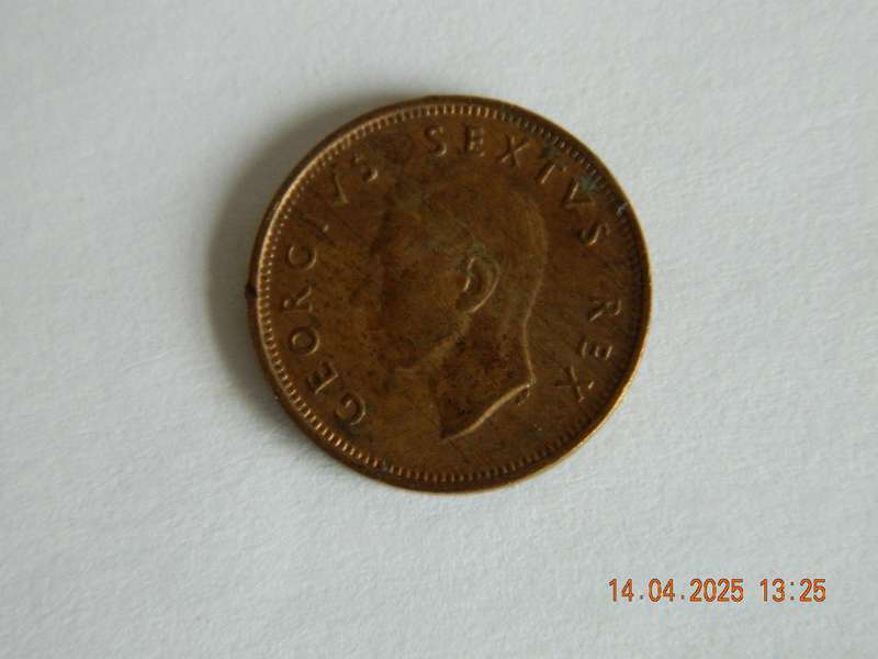 SOUTH AFRICAN  -    1950  -  1/4 PENNY COIN