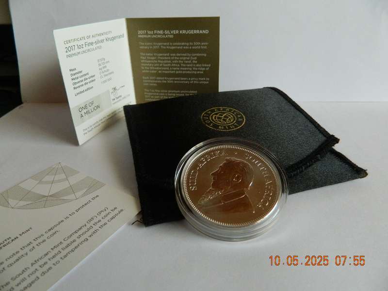 2017  -  1 OZ.  FINE-SILVER KRUGERRAND COIN