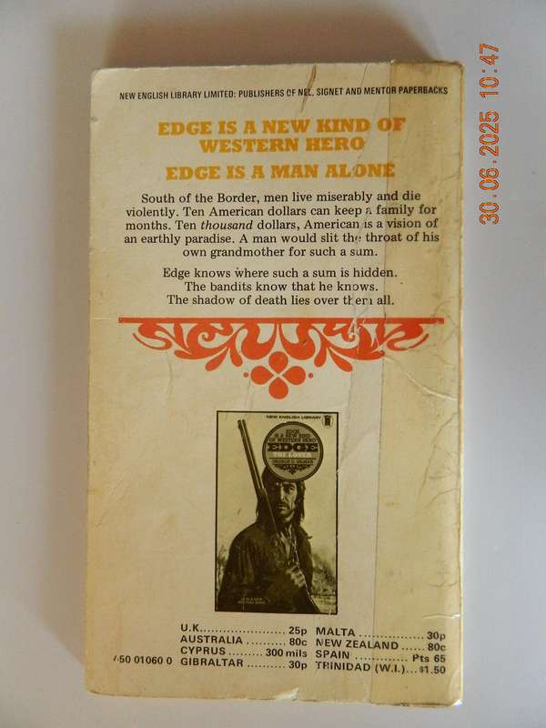 WESTERNS - NO.2   EDGE -  GEORGE G. GILMAN -  TEN THOUSAND DOLLARS, AMERICAN
