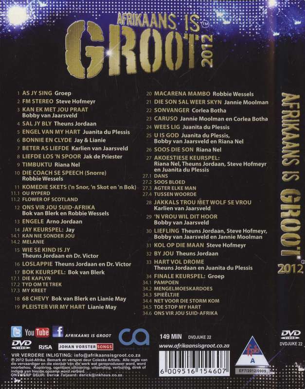 Afrikaans Is Groot 2012 - Die Konsert (DVD) [New]
