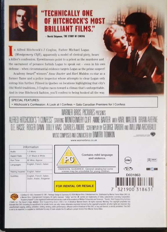 Alfred Hitchcock - I Confess (DVD)