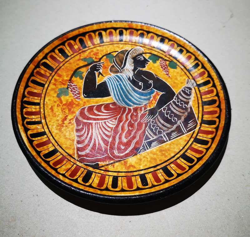 Ancient Greek Art Pottery Handpainted Plate