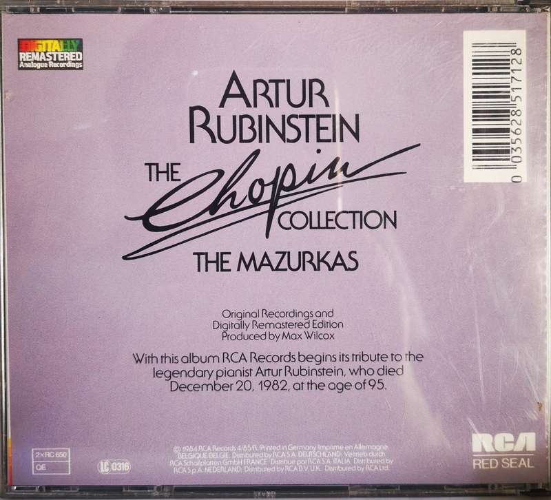 Artur Rubinstein - The Chopin Collection - The Mazurkas (2-CD)