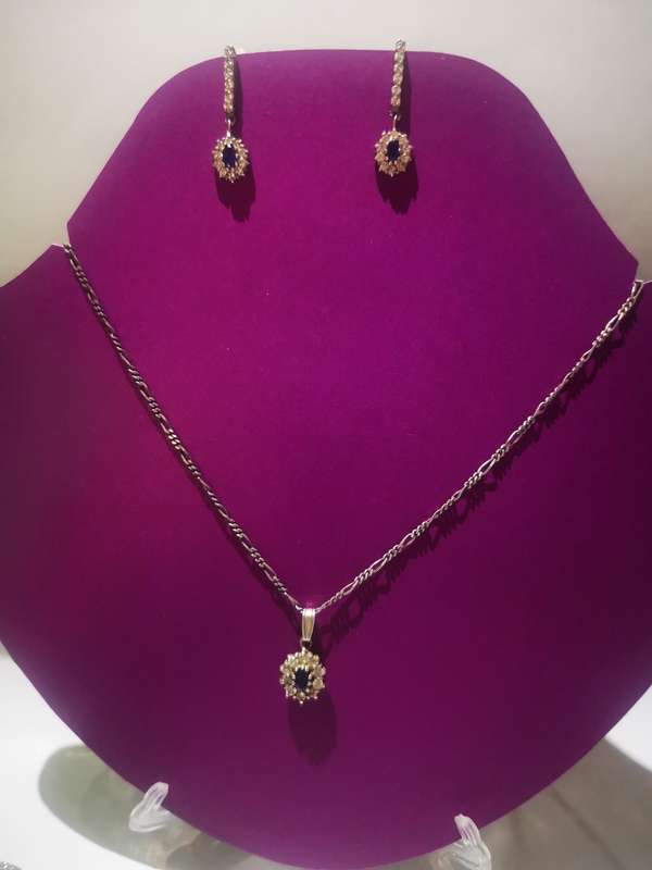 Blue and Clear Cubic Zirconia Set
