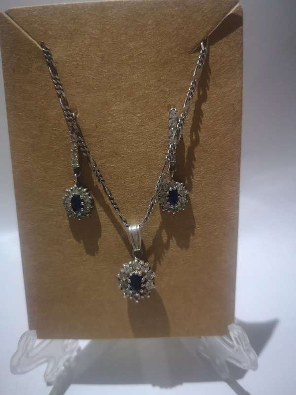Blue and Clear Cubic Zirconia Set