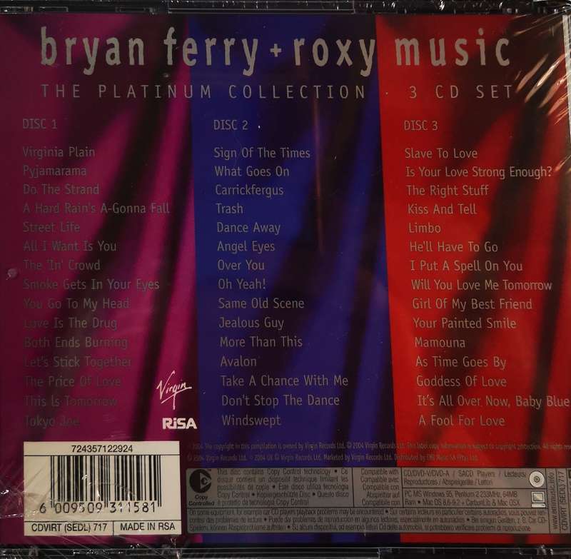 Bryan Ferry and  Roxy Music - The Platinum Collection (3-CD) [New]
