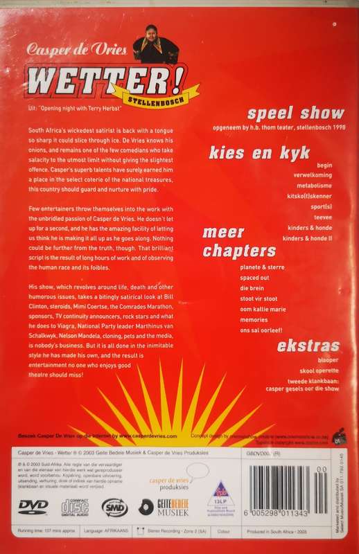 Casper de Vries - Wetter! (DVD)