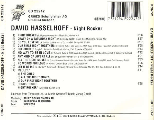 David Hasselhoff - Night Rocker (CD)