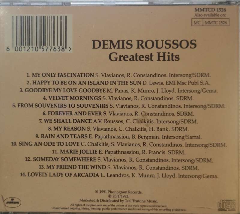 Demis Roussos - Greatest Hits (CD)