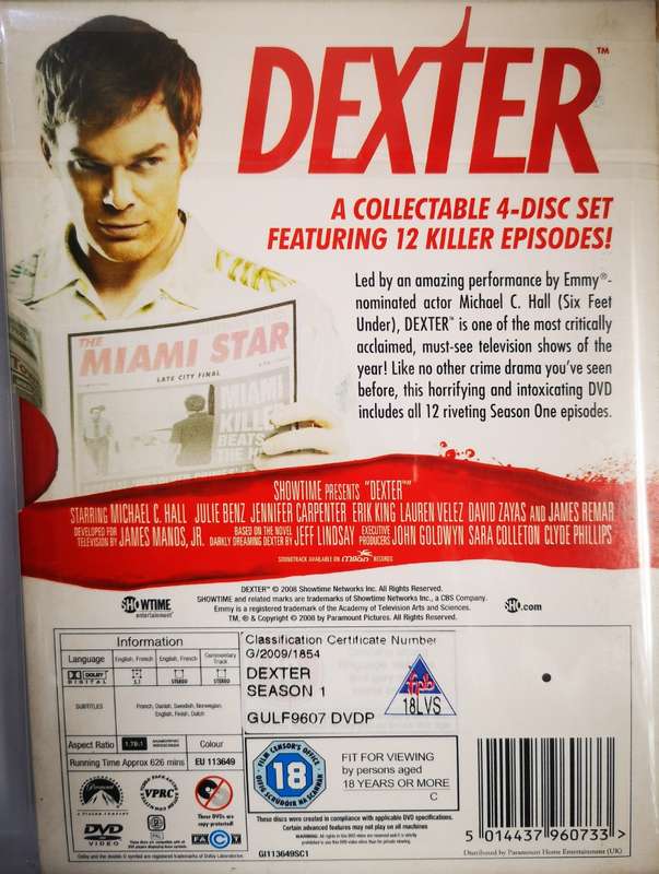Dexter - Season 1 (4-DVD) [New]