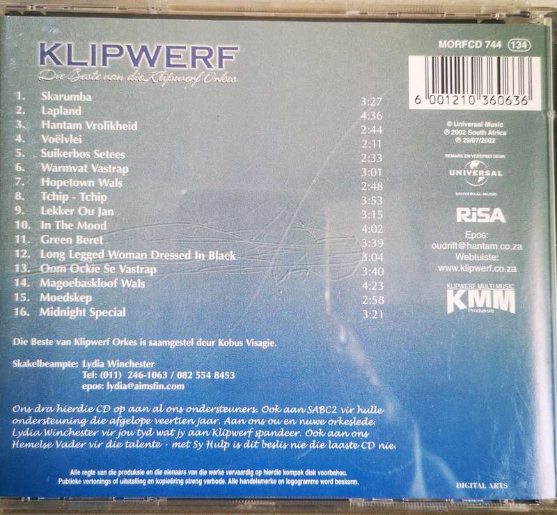 Die Klipwerf Boereorkes - Die Beste van die Klipwerf Orkes (CD)