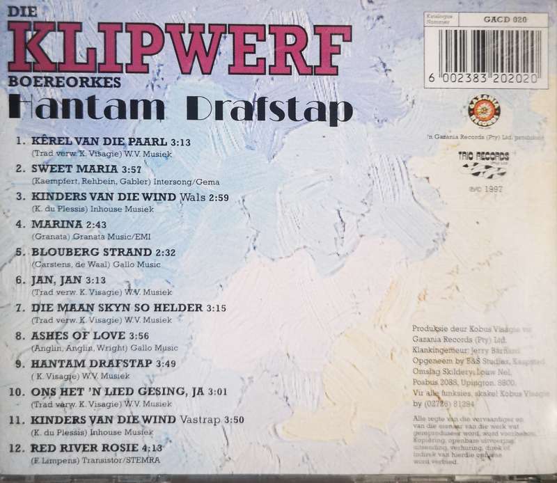 Boeremusiek - Die Klipwerf Boereorkes - Hantam Drafstap (CD)