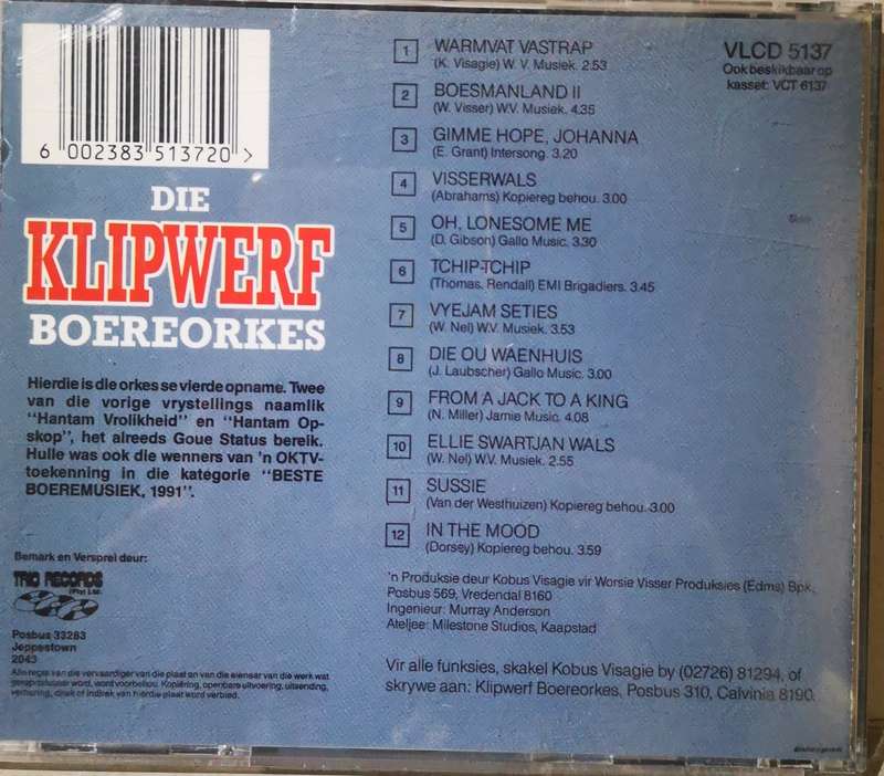 Die Klipwerf Boereorkes - Hantam Klanke (CD)