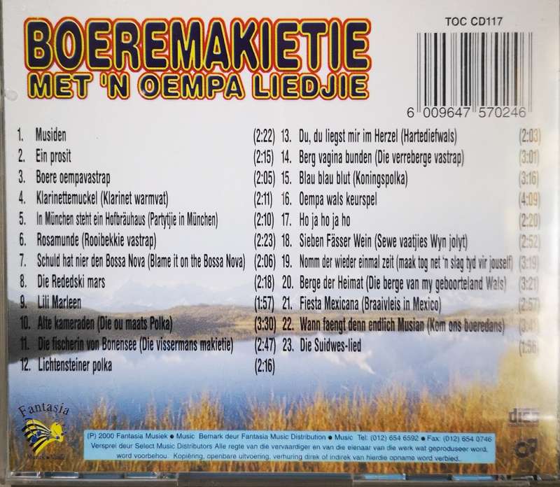 Die Wonderdansorkes - Boeremakietie met 'n Oempa Liedjie (CD)