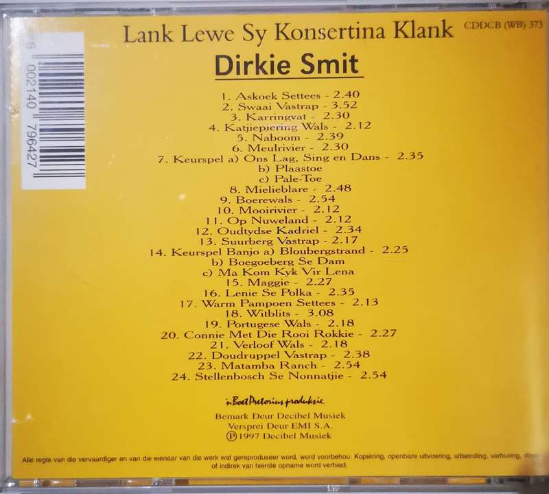 Dirkie Smit - Lank Lewe Sy Konsertina Klank (CD)