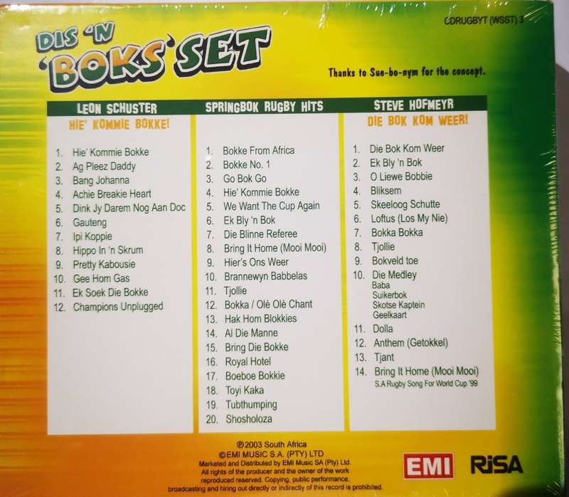 Dis 'n Boks Set (Leon Schuster/Springbok Rugby Hits/Steve Hofmeyr) (3-CD) [New]