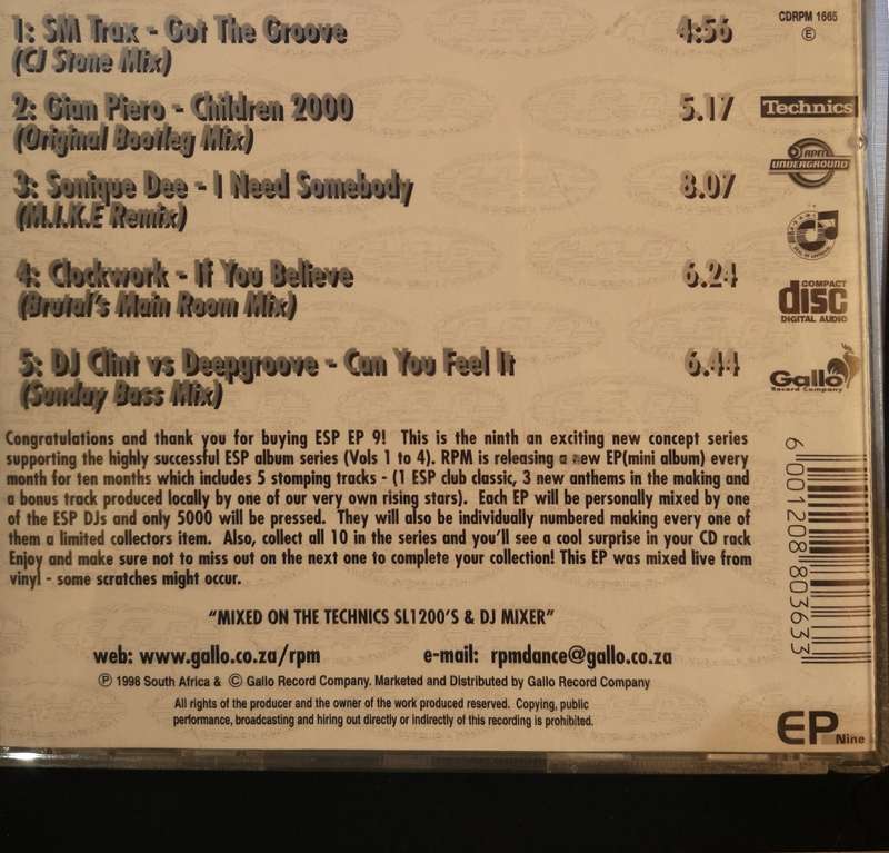 E.S.P. For Superior Raving - EP Nine IX (CD) 002810