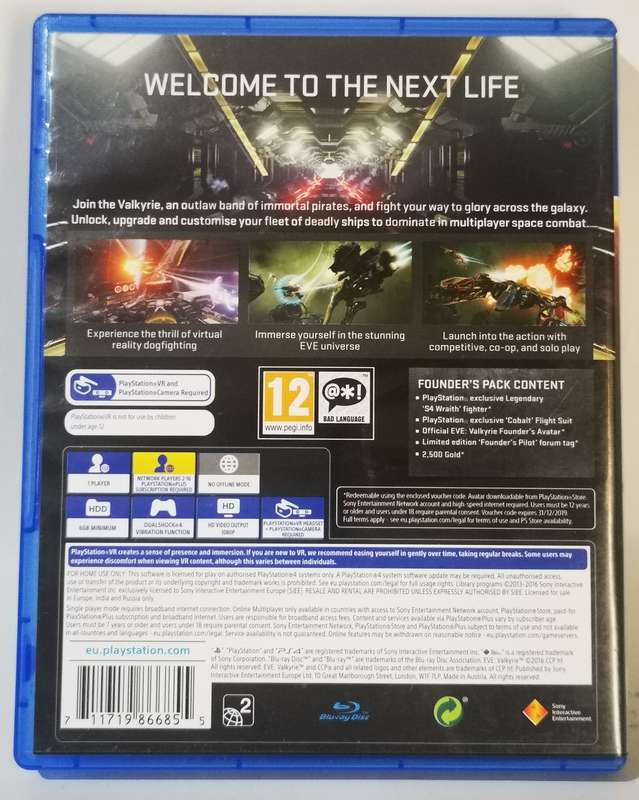 EVE - Valkyrie (PS4 VR) /As New
