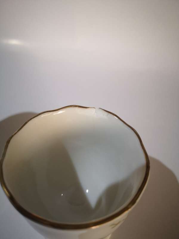 Vintage Egg Cups with Purple Flowers (2pc)