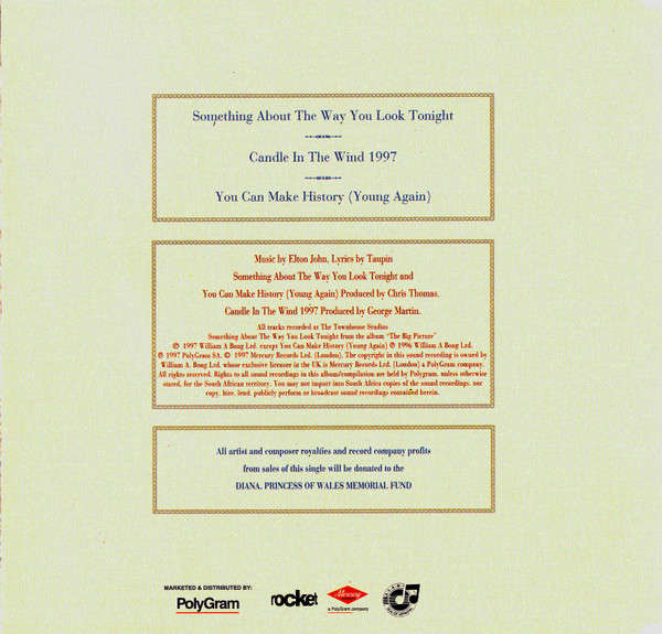Elton John - Something About The Way You Look Tonight (CD Single)