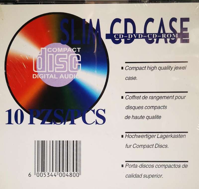 Empty CD/DVD Slim Case Single - Coloured (10- Pack) [New]
