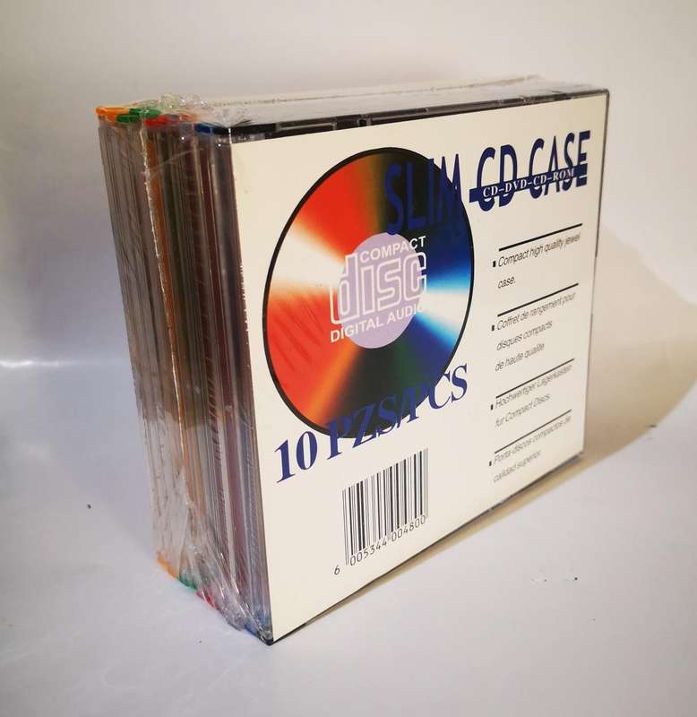 Empty CD/DVD Slim Case Single - Coloured (10- Pack) [New]