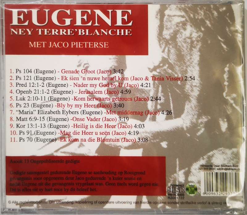 Eugene Terre'Blanche met Jaco Pieterse - Genade Wonderbaar (CD) [New]