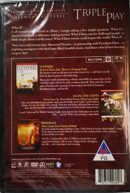 Triple Play - Fireproof, Facing The Giants, Flywheel (3-DVD) [New]