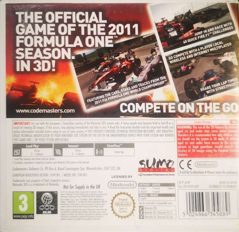 F1 Formula 1 2011 (Nintendo 3DS)