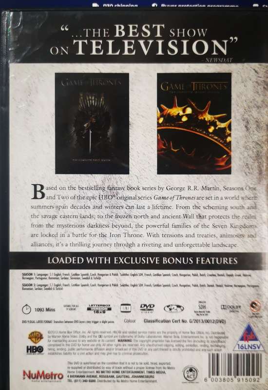 Game of Thrones - Season 1 & 2 (10-Disc DVD)