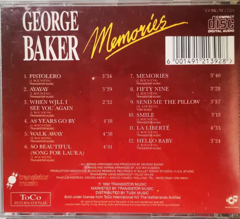 George Baker - Memories (CD)