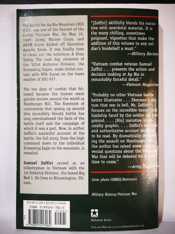 Hamburger Hill - By Samuel Zaffiri (Book)