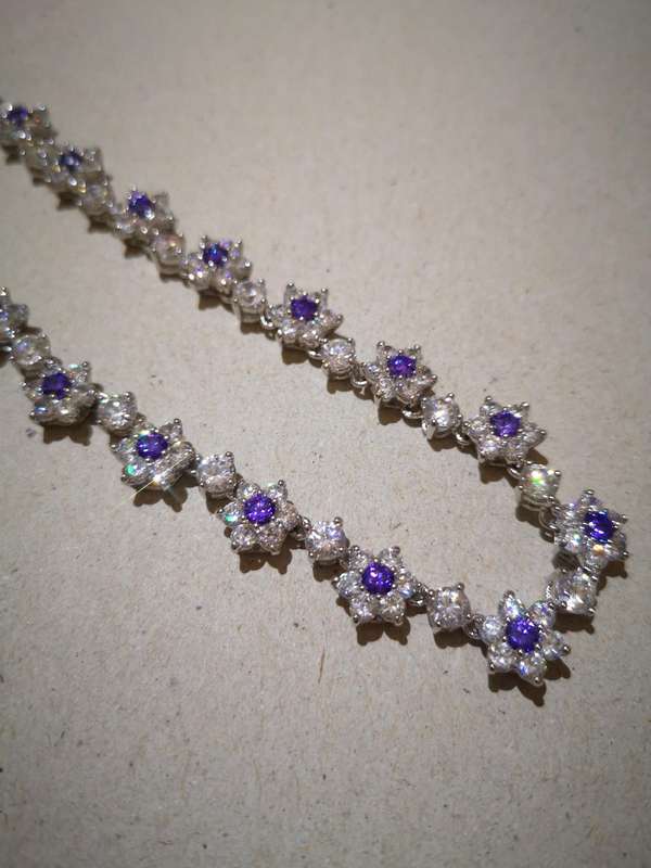 Item 1 - Purple and White Stone Necklace - Ideal for Matric Farewel