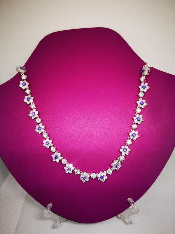 Item 1 - Purple and White Stone Necklace - Ideal for Matric Farewel