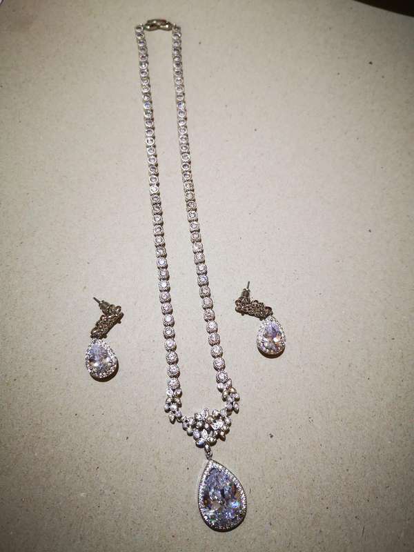Item 4 - White stone Necklace and Earrings - Ideal for Maric Farewell
