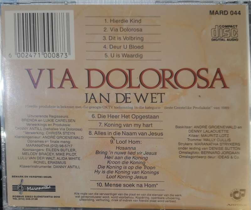 Jan De Wet - Via Dolorosa (CD) [New]