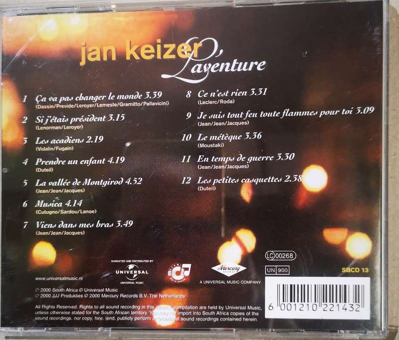 Jan Keizer - L'Aventure (Hoof Sanger van BZN (CD)
