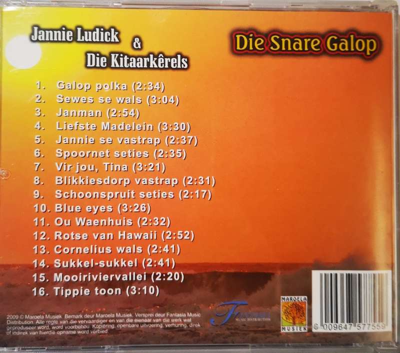 Boeremusiek - Jannie Ludick & Die Kitaarkerels - Die Snare Galop (CD)