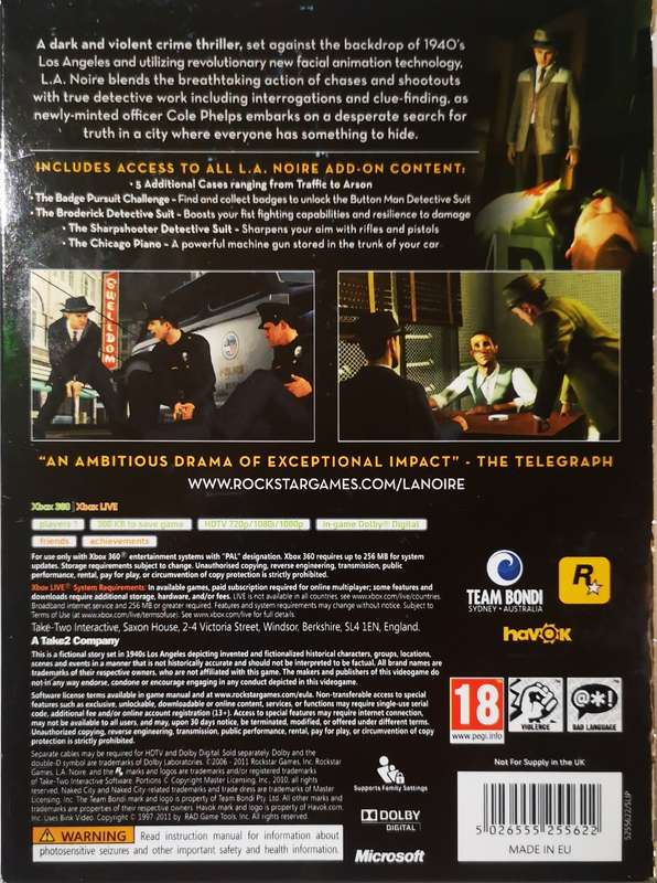 L.A. Noire - The Complete Edition (XBOX 360)