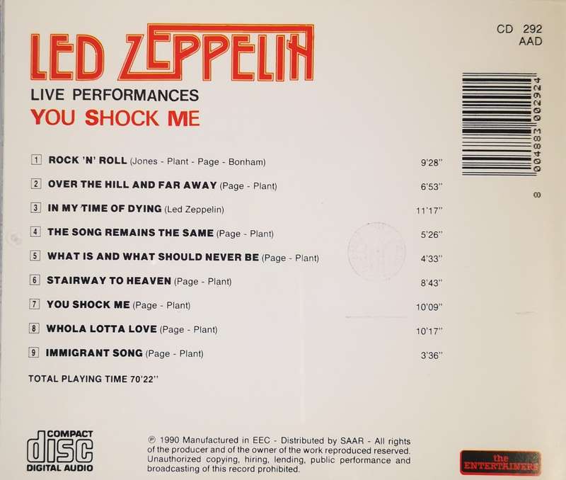 Led Zeppelin  You Shock Me (Live Performances) (CD)